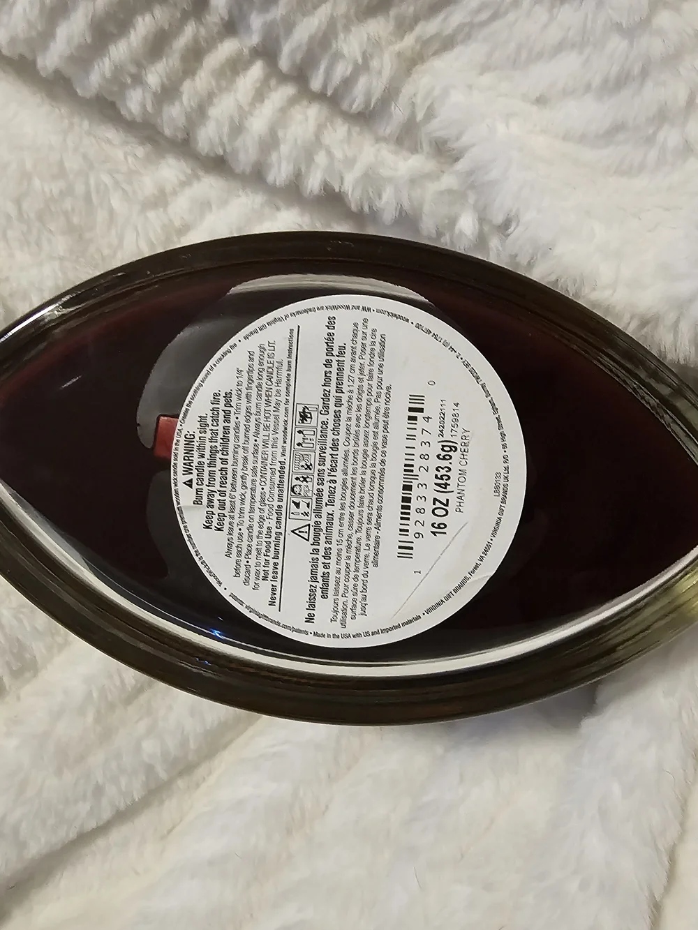 WoodWick Phantom Cherry Ellipse Candle 16oz Hearthwick Wooden Crackle Flame